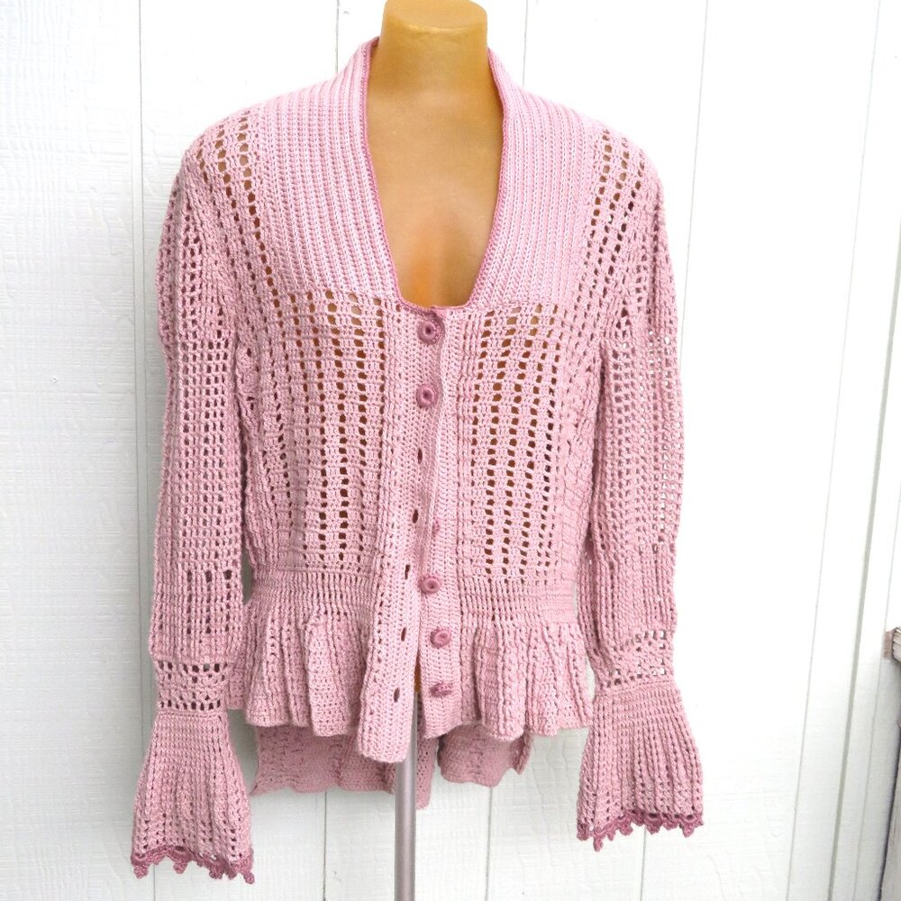 Designer luxury crochet coat